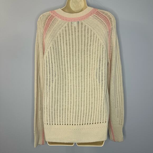 Reiss Vale Wool Blend Knitted V-Neck Sweater Cream Relax Fit Women's M - Picture 12 of 12